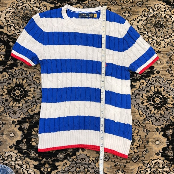 Polo by Ralph Lauren Blue and White Striped Sweater on sale! $20 discount! - Picture 4 of 4
